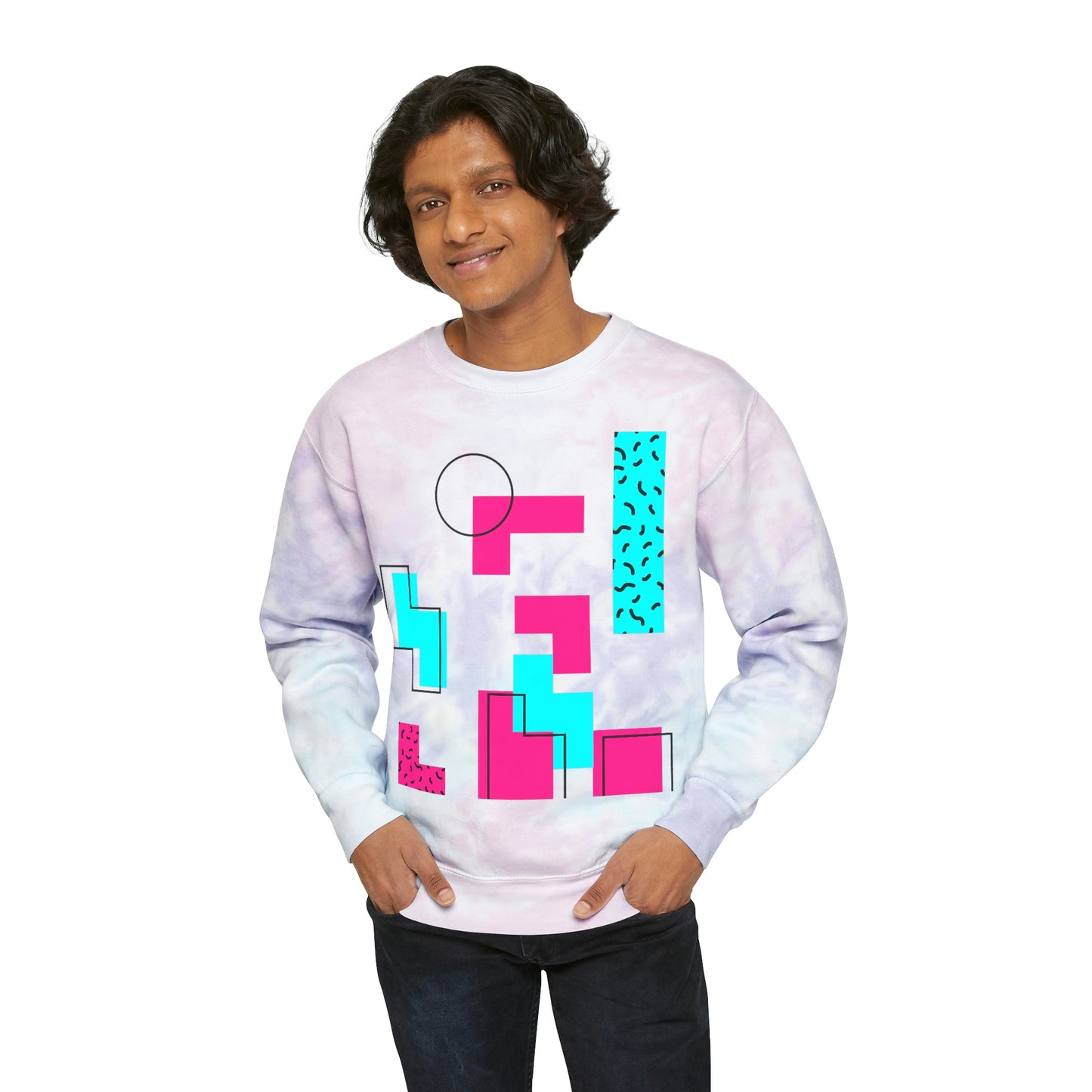 Tetris Style Unisex Tie-Dye Sweatshirt