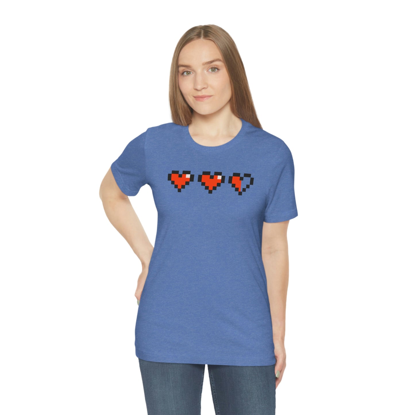 Hearts 2 1/2 8 Bit Style Unisex Jersey Short Sleeve Tee