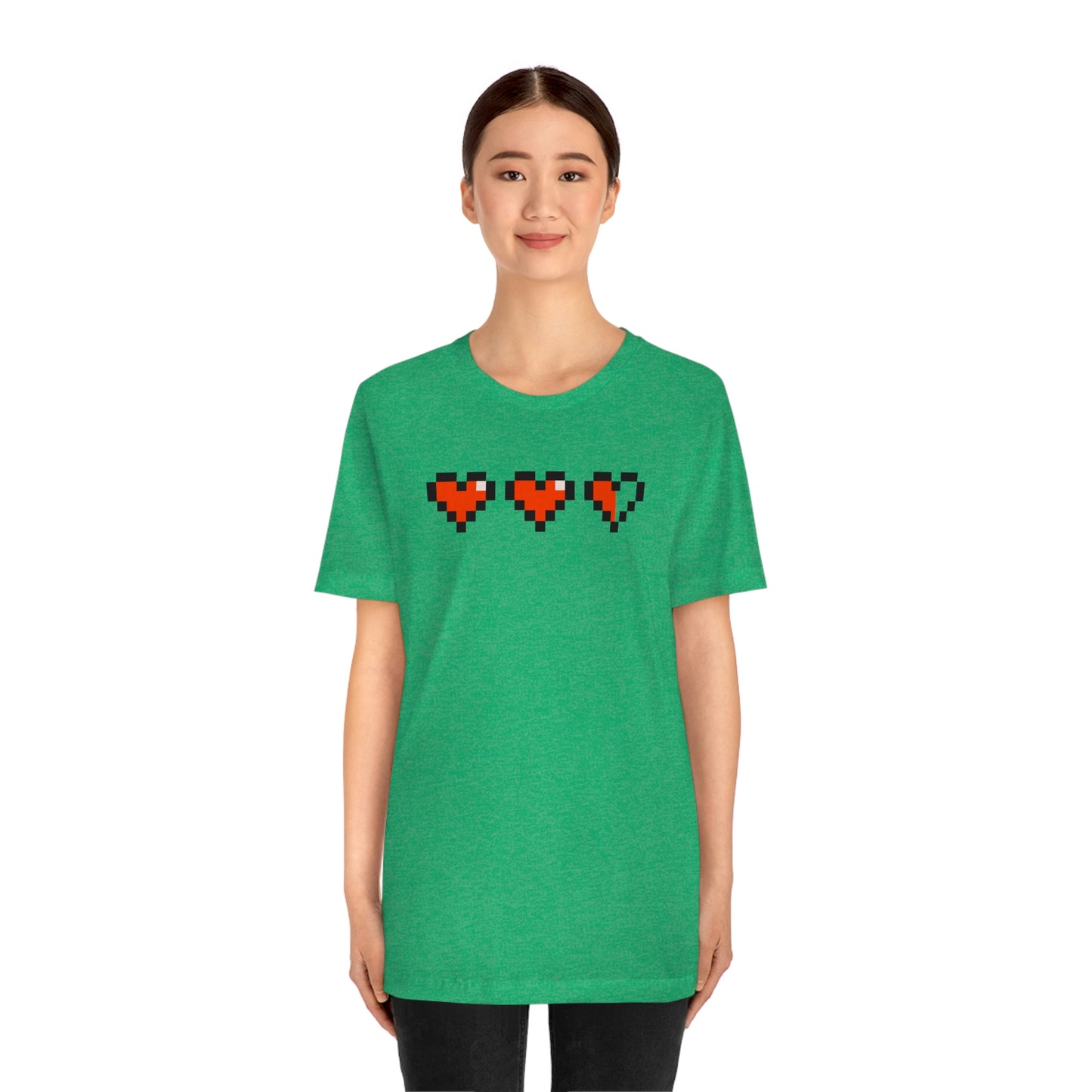 Hearts 2 1/2 8 Bit Style Unisex Jersey Short Sleeve Tee