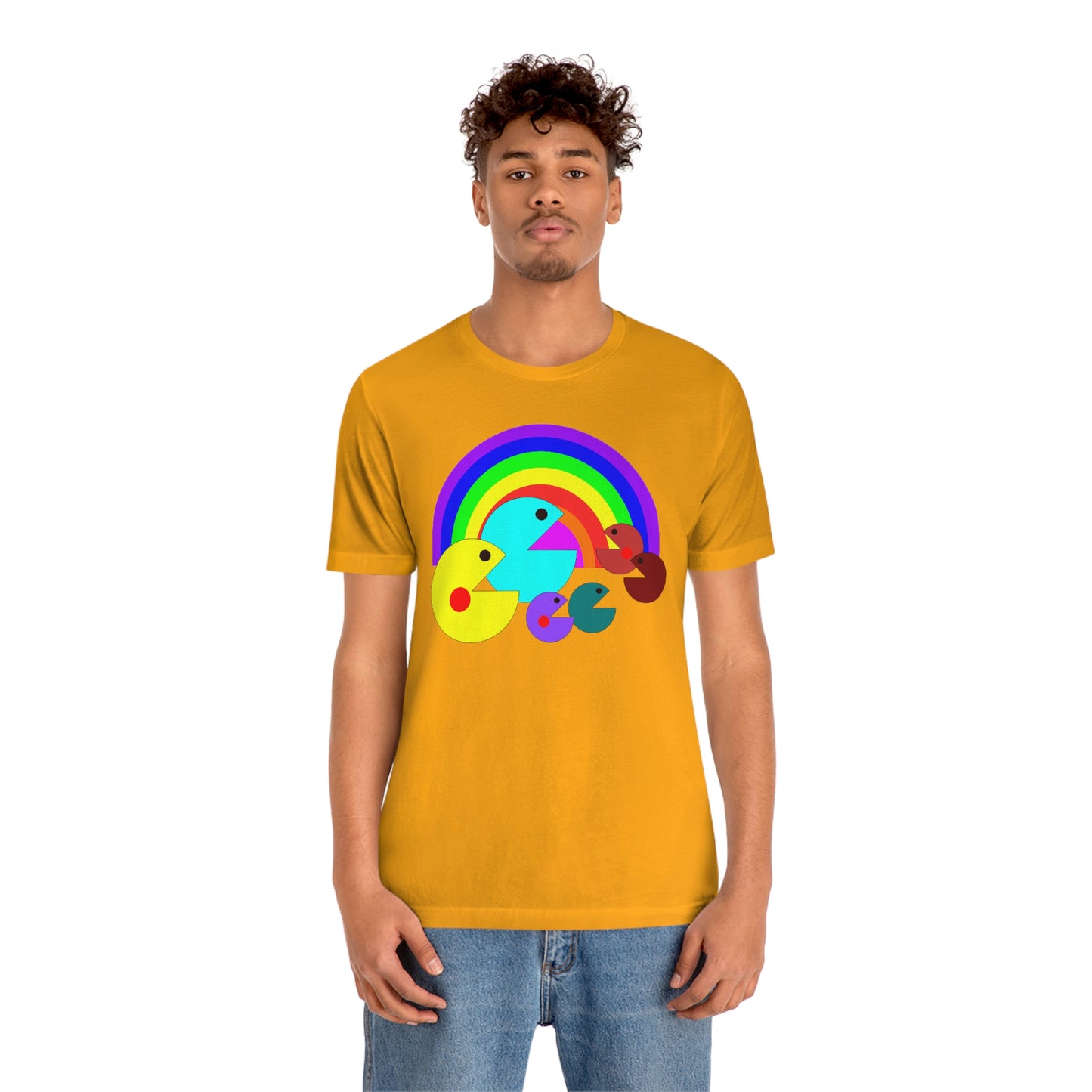 Pac Man Style Rainbow Unisex Jersey Short Sleeve Tee