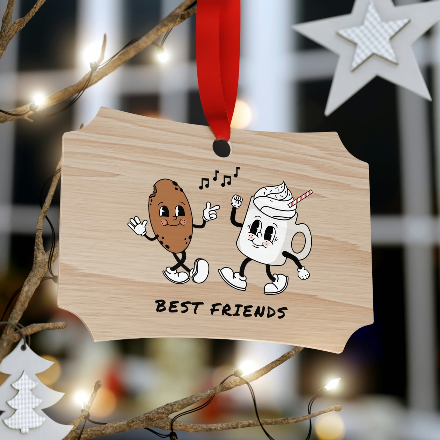 Best Friends Wooden Christmas Ornaments