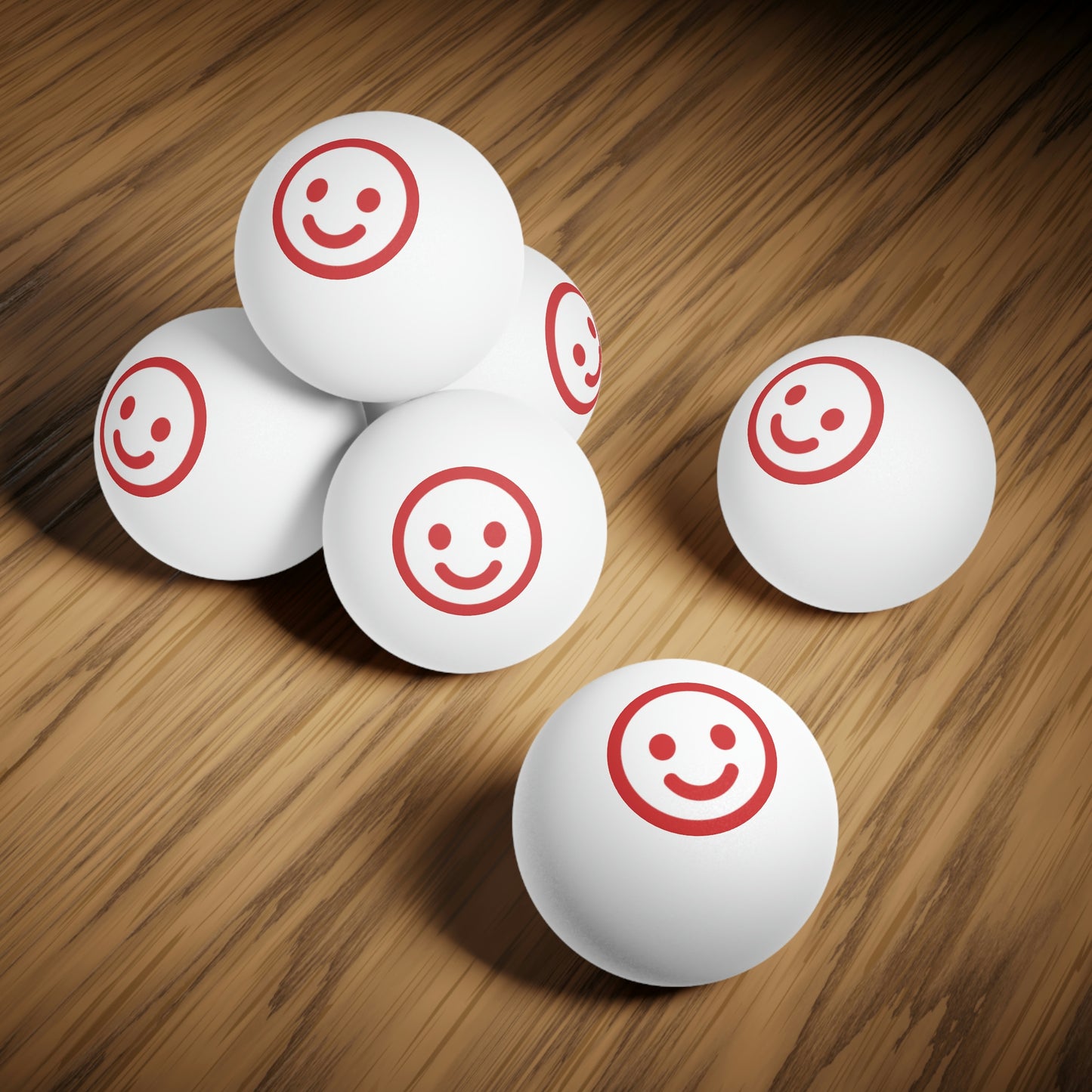 Smiley Face Ping Pong Balls, 6 pcs