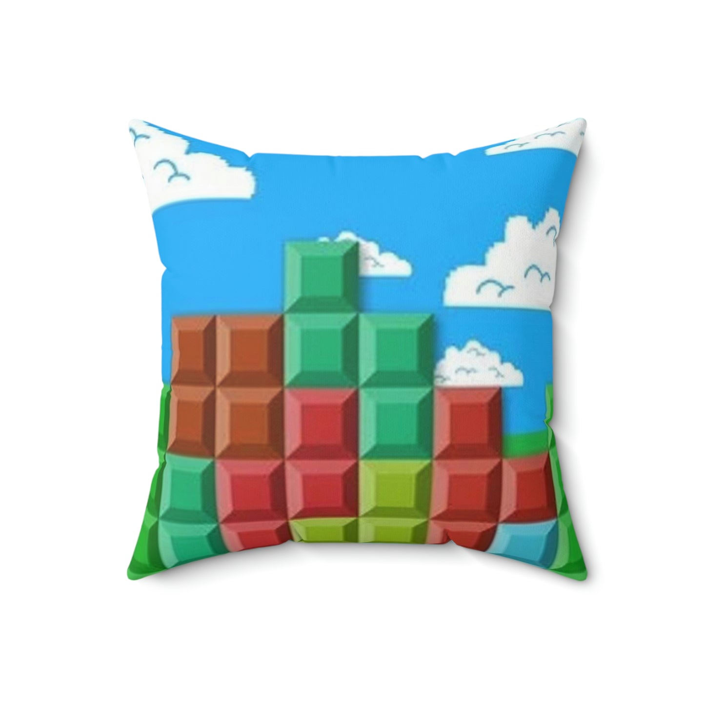 Tetris Style Spun Polyester Square Pillow