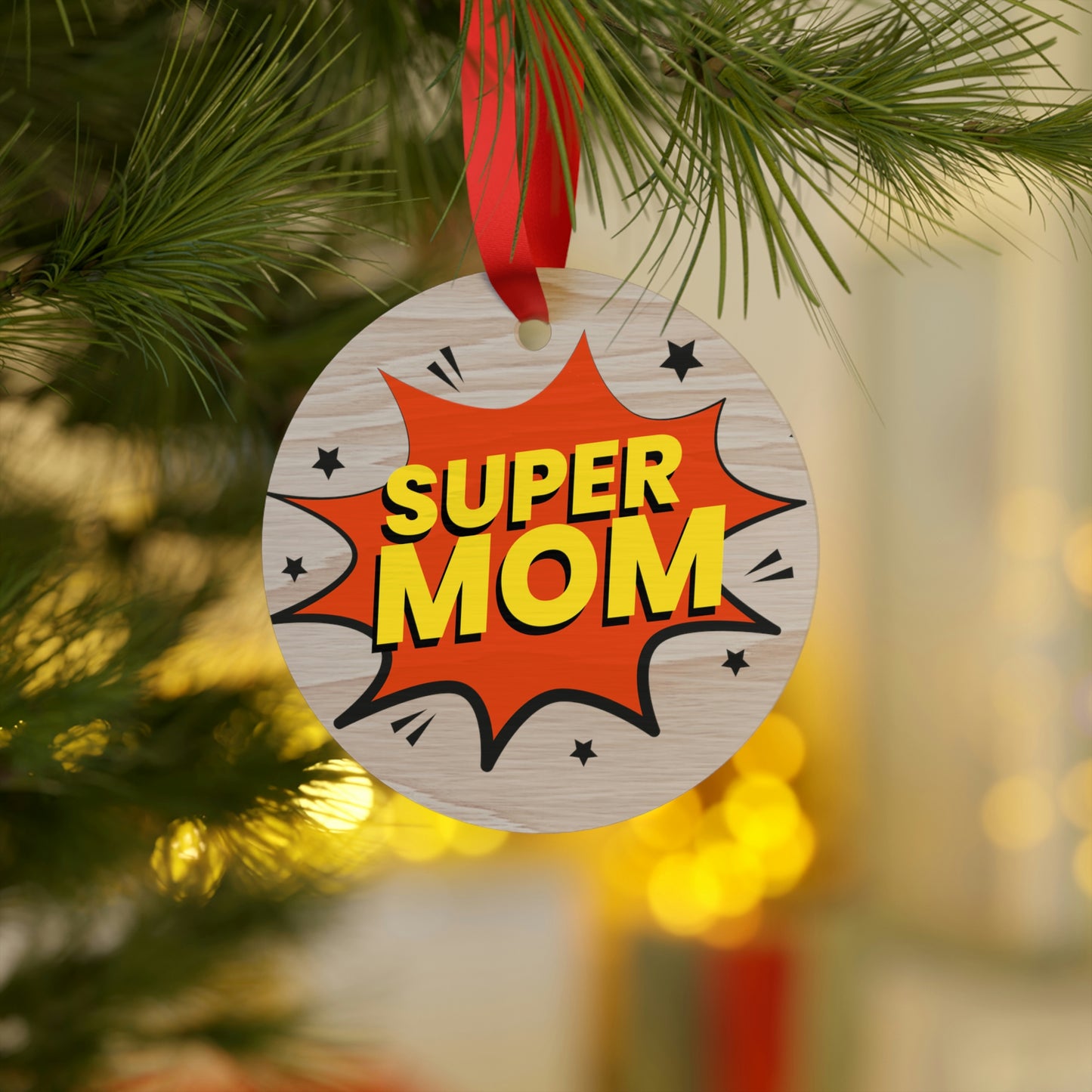 Super Mom Wooden Christmas Ornaments