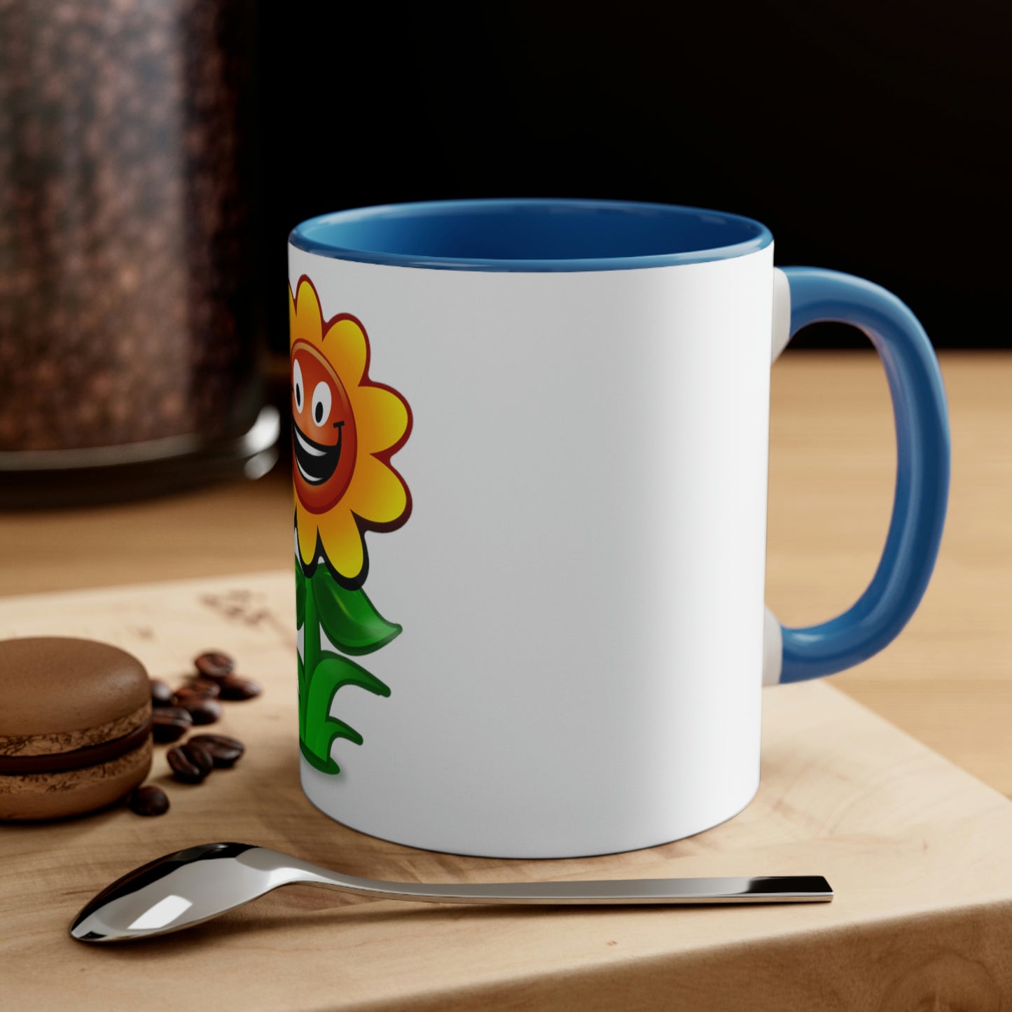 Video Game Style Flower Character Accent Coffee Mug, 11oz