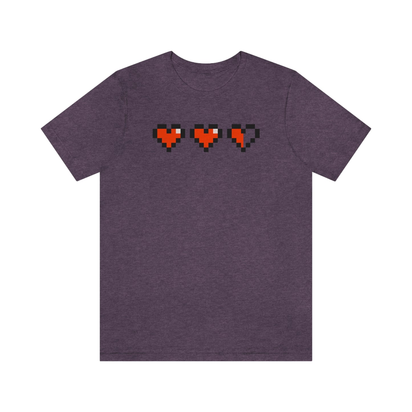 Hearts 2 1/2 8 Bit Style Unisex Jersey Short Sleeve Tee