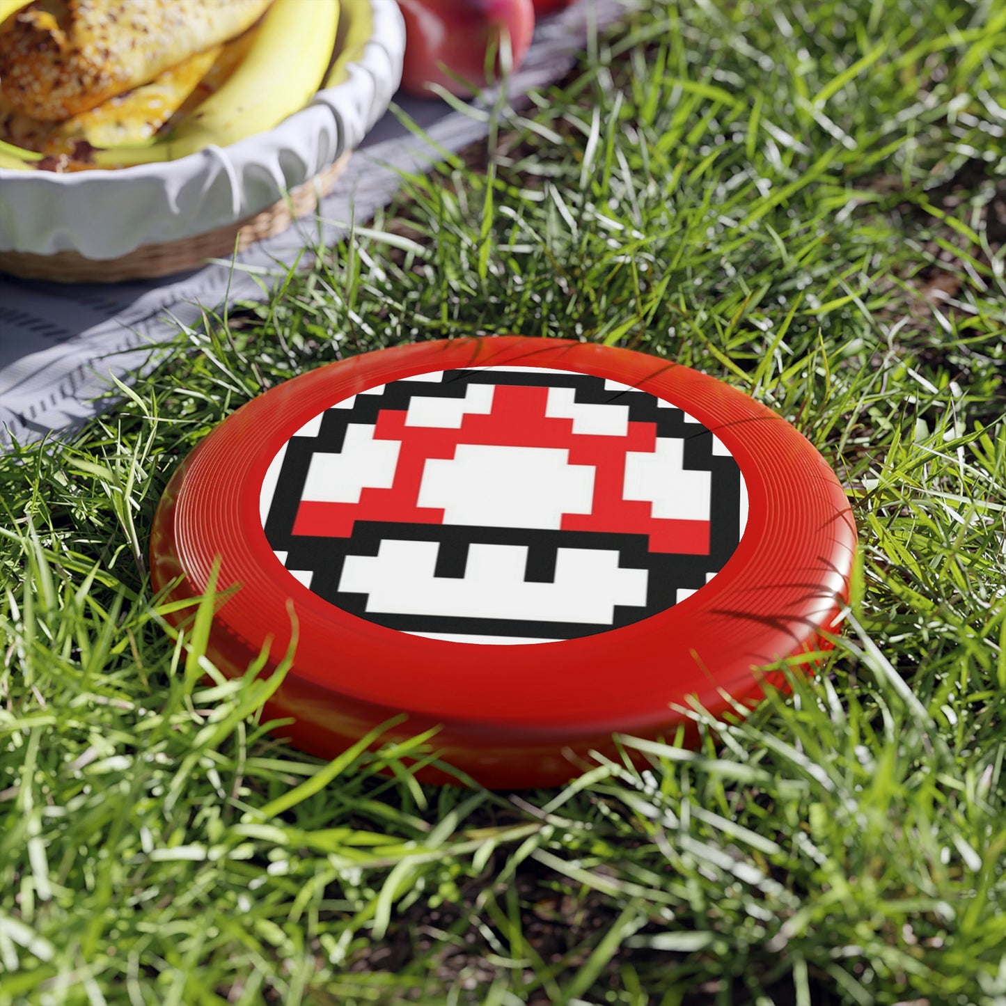 Red 8 Bit Style Mushroom Wham-O Frisbee