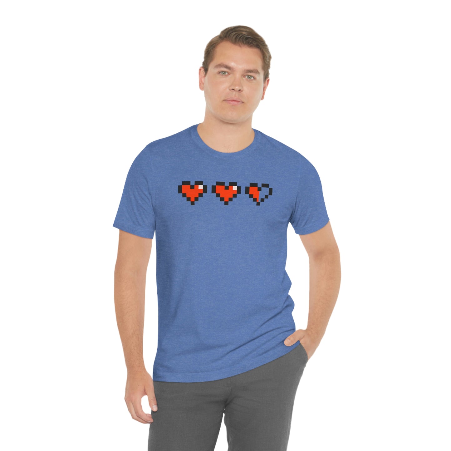 Hearts 2 1/2 8 Bit Style Unisex Jersey Short Sleeve Tee