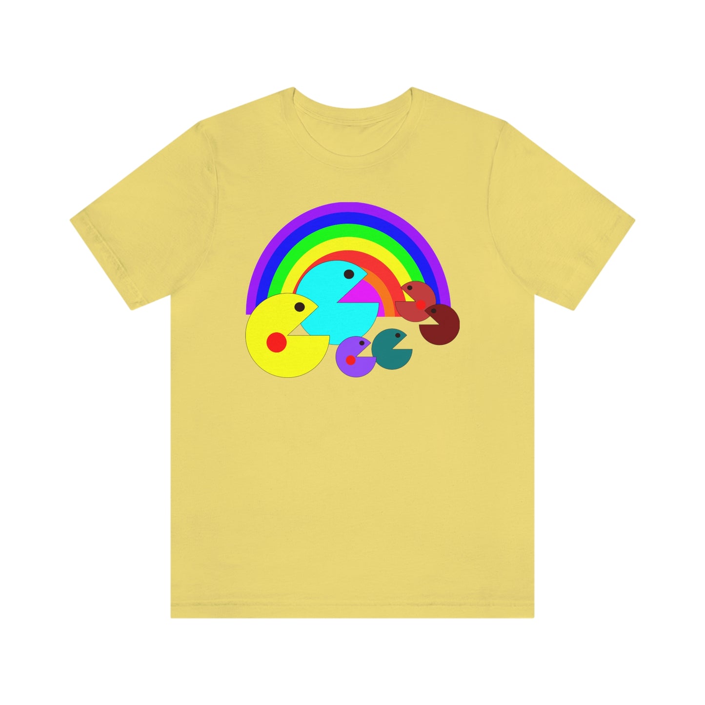 Pac Man Style Rainbow Unisex Jersey Short Sleeve Tee