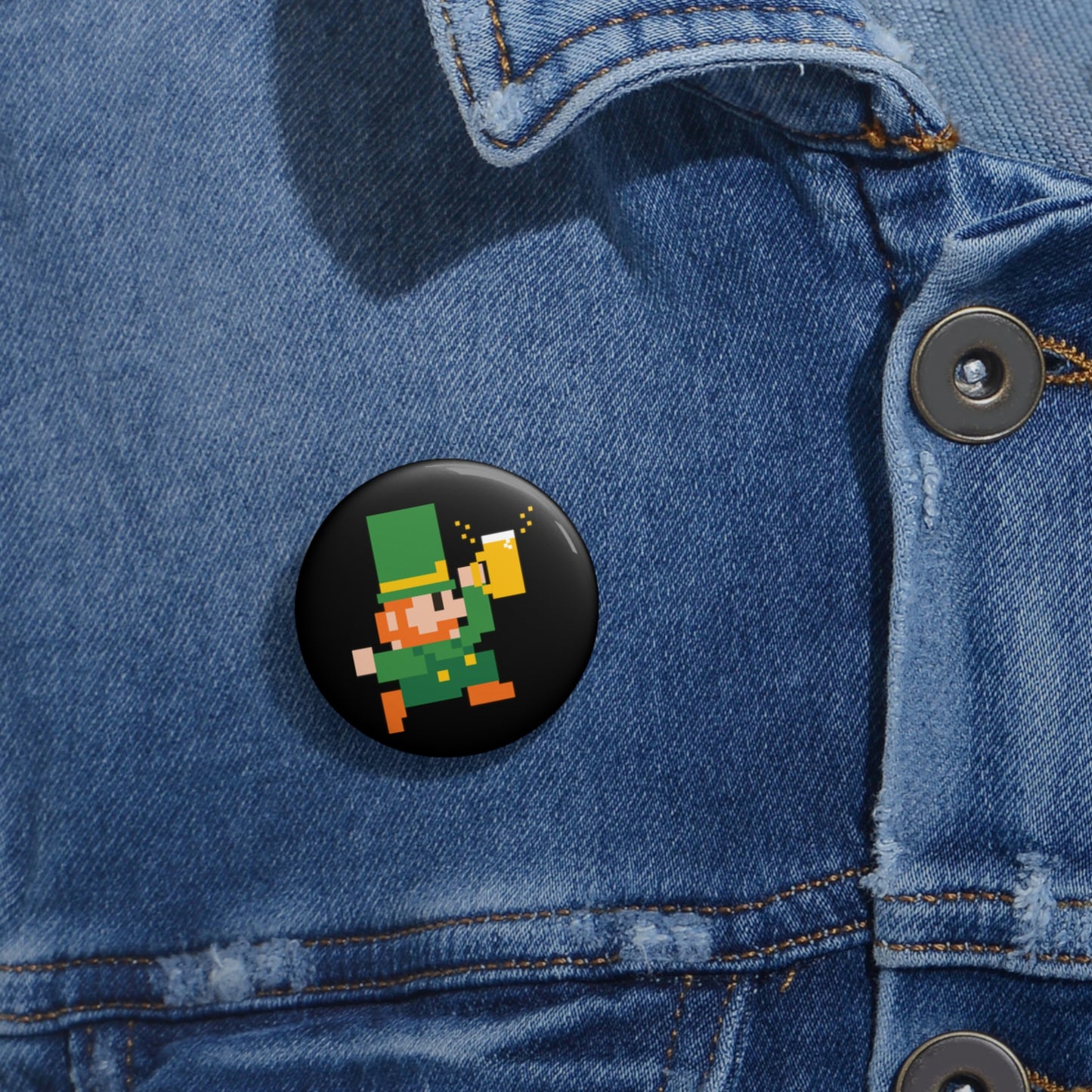 Leprechaun 8 Bit Style Custom Pin Buttons