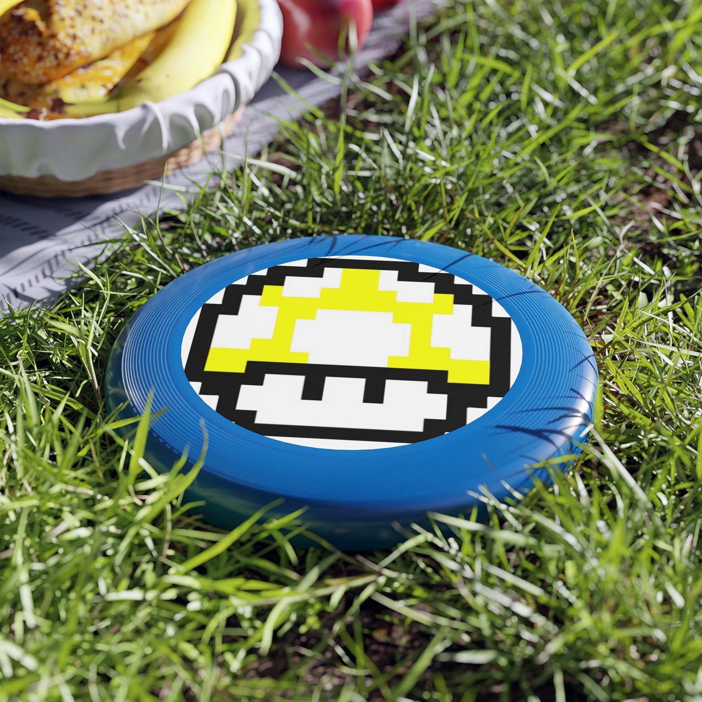 Yellow 8 Bit Style Mushroom Wham-O Frisbee