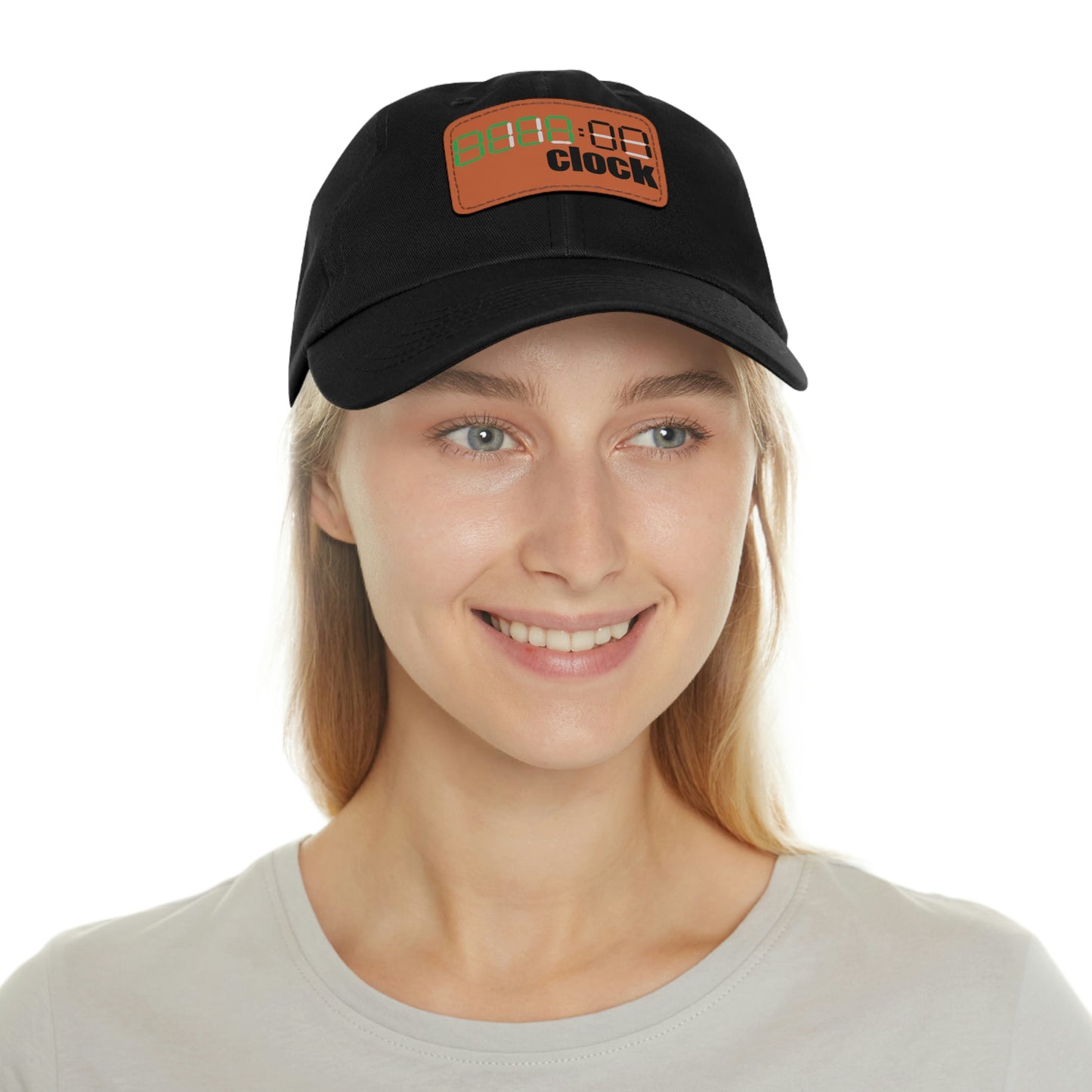 Beer on Clock Dad Hat with Leather Patch