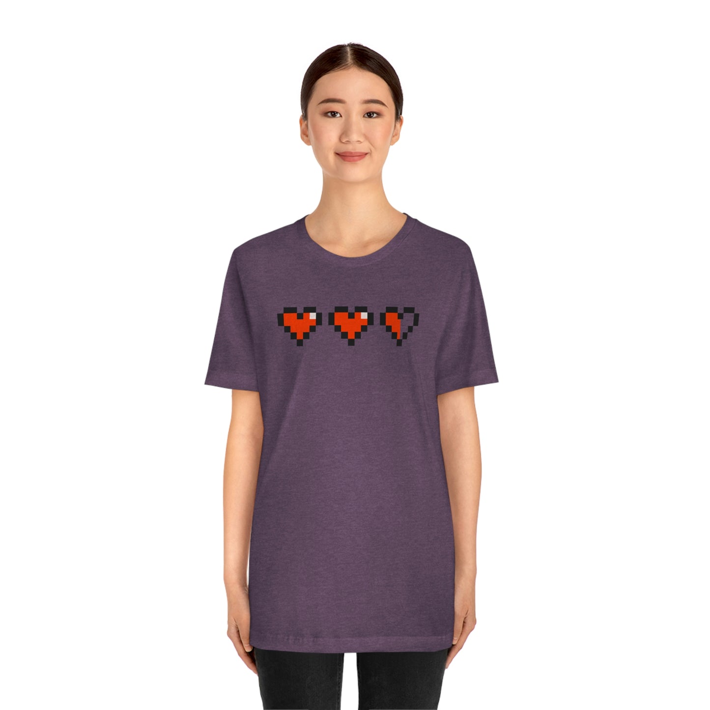 Hearts 2 1/2 8 Bit Style Unisex Jersey Short Sleeve Tee