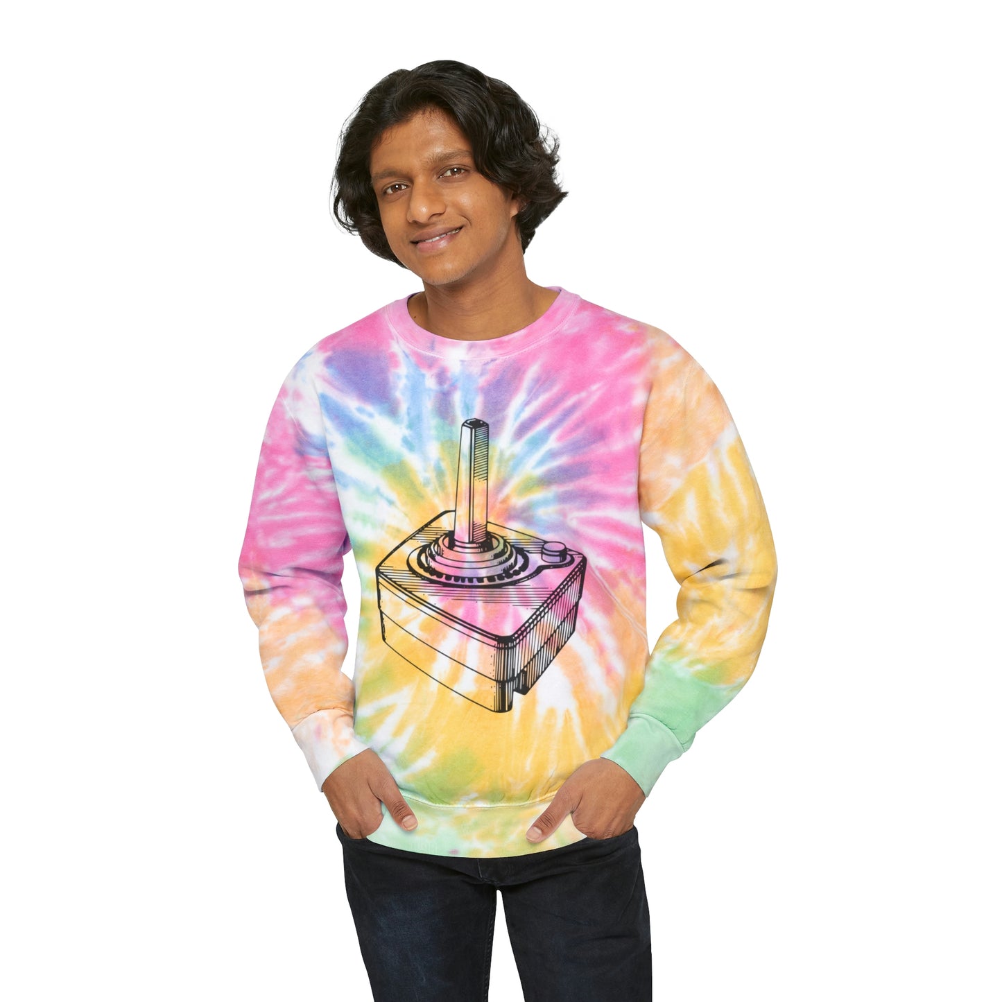 Retro Joystick Unisex Tie-Dye Sweatshirt