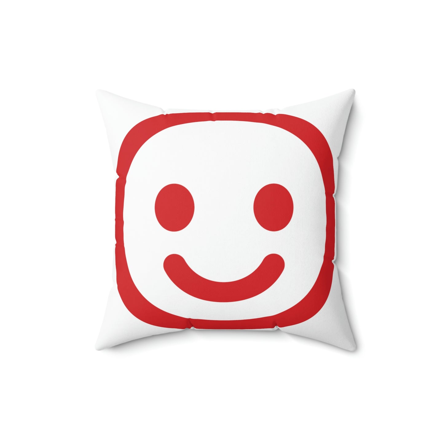 Smiley Face Spun Polyester Square Pillow