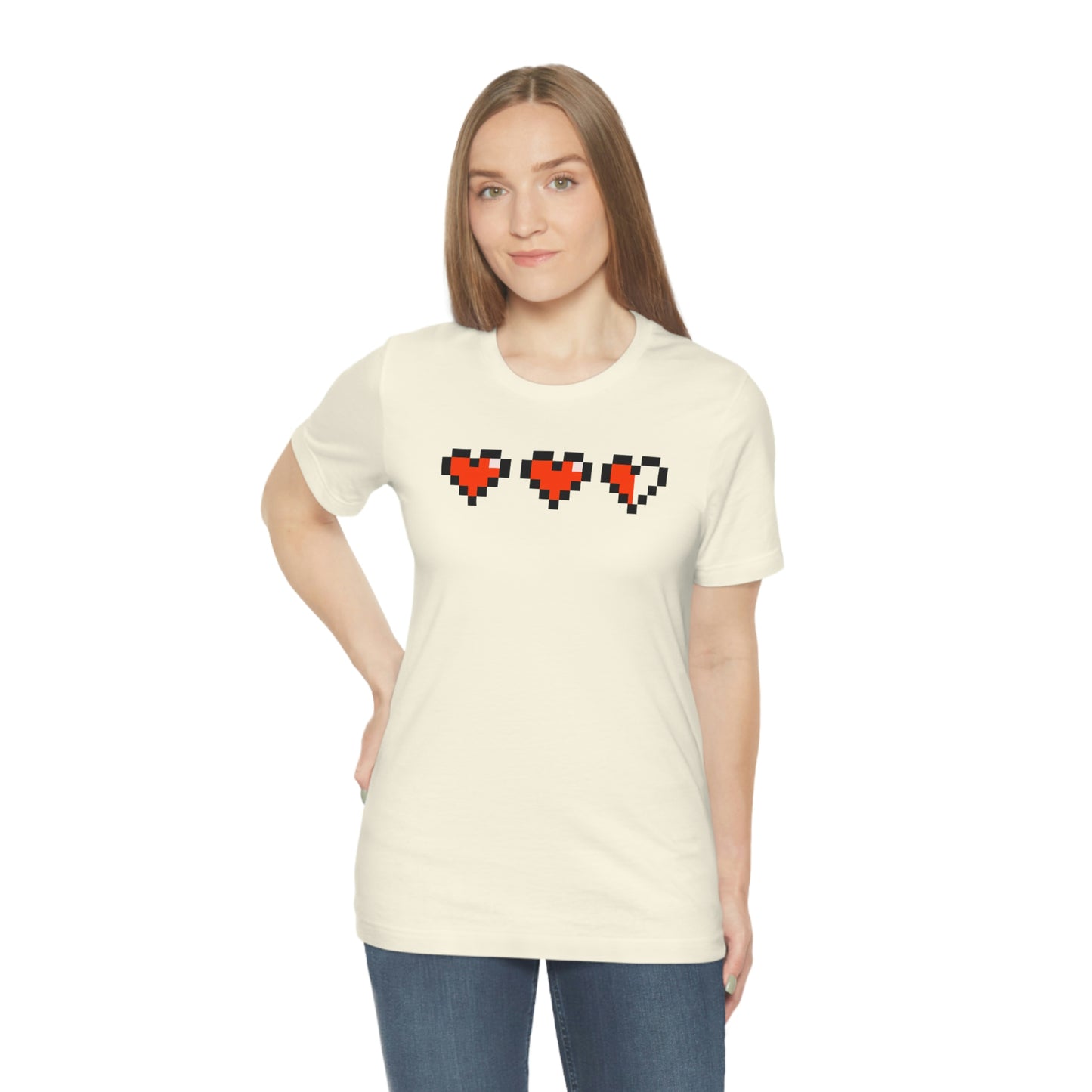 Hearts 2 1/2 8 Bit Style Unisex Jersey Short Sleeve Tee