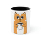 Cat With Coffee Accent Coffee Mug, 11oz