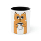 Cat With Coffee Accent Coffee Mug, 11oz