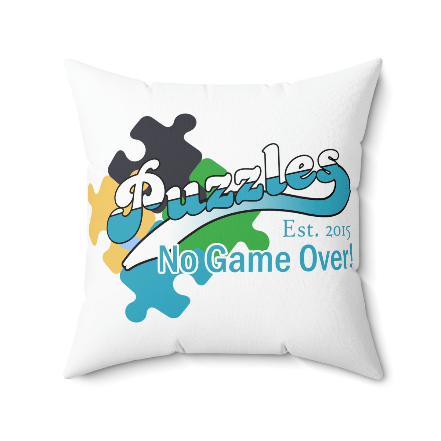 Puzzles LTD White Spun Polyester Square Pillow