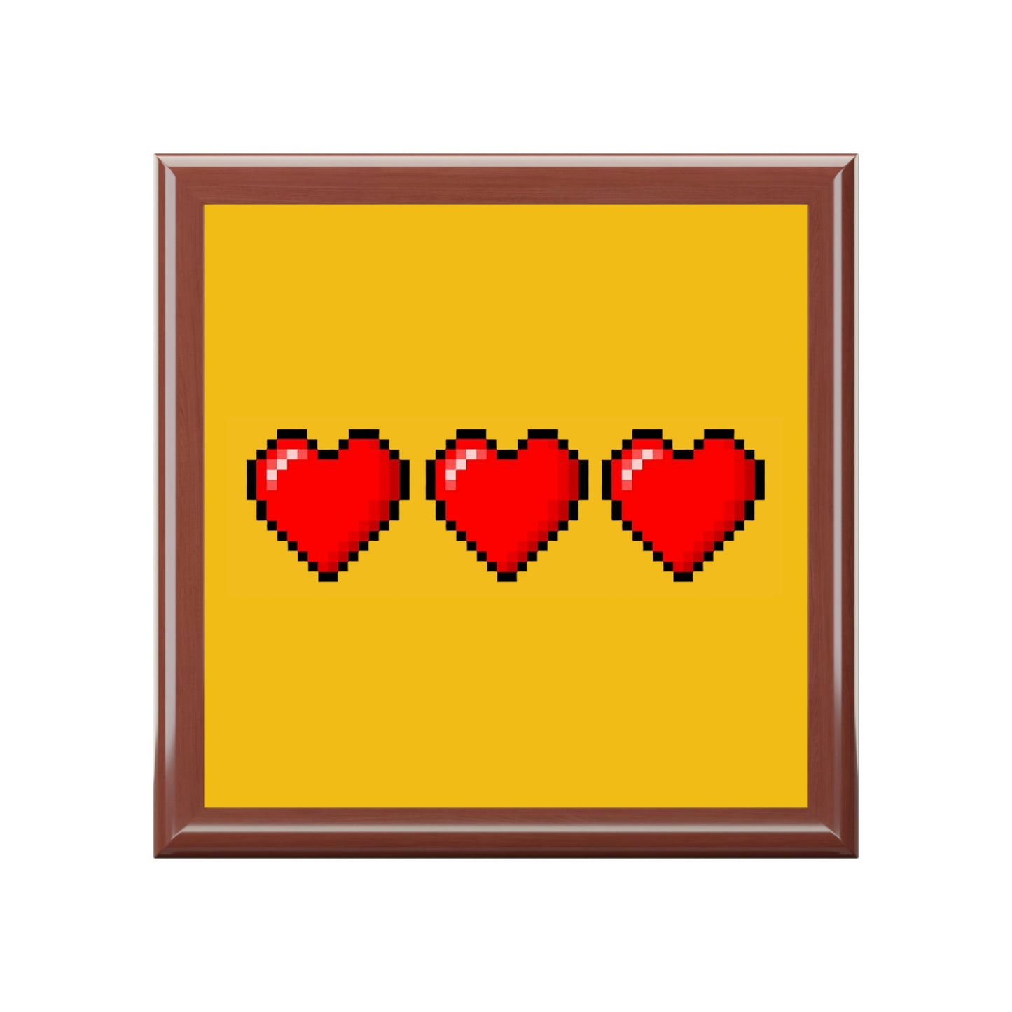 Hearts 8 Bit Style Retro Style Jewelry Box