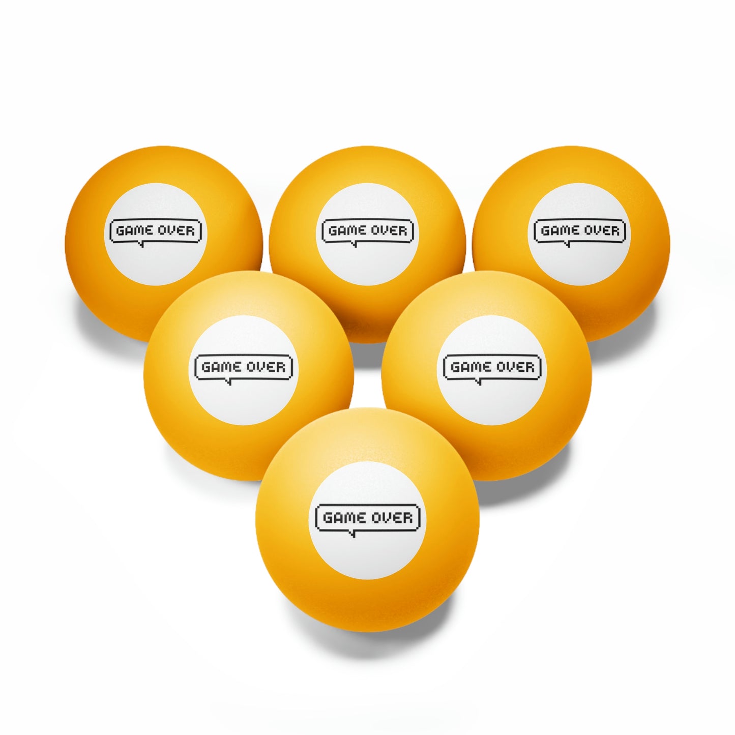 Game Over Ping Pong Balls, 6 pcs