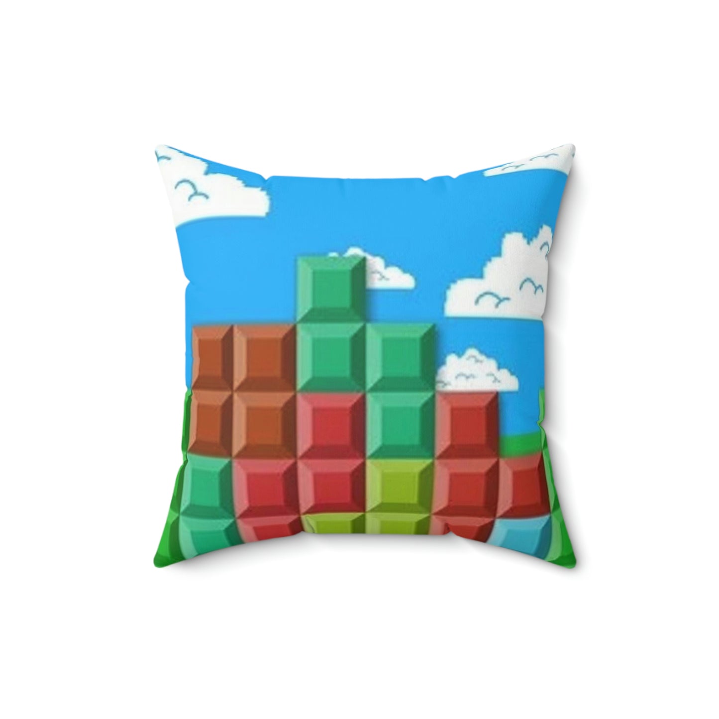 Tetris Style Spun Polyester Square Pillow