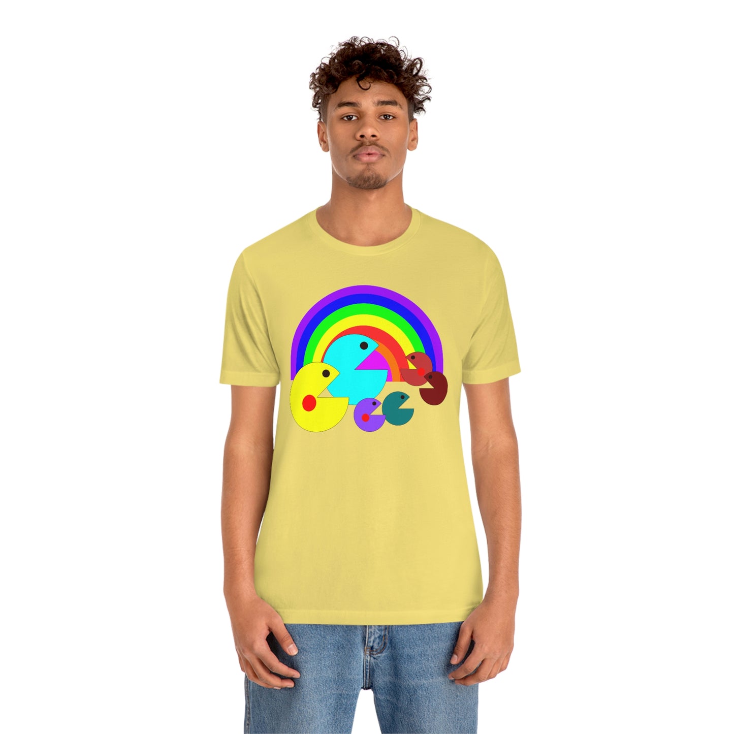 Pac Man Style Rainbow Unisex Jersey Short Sleeve Tee