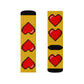 Hearts 8 Bit Style Sublimation Black Socks