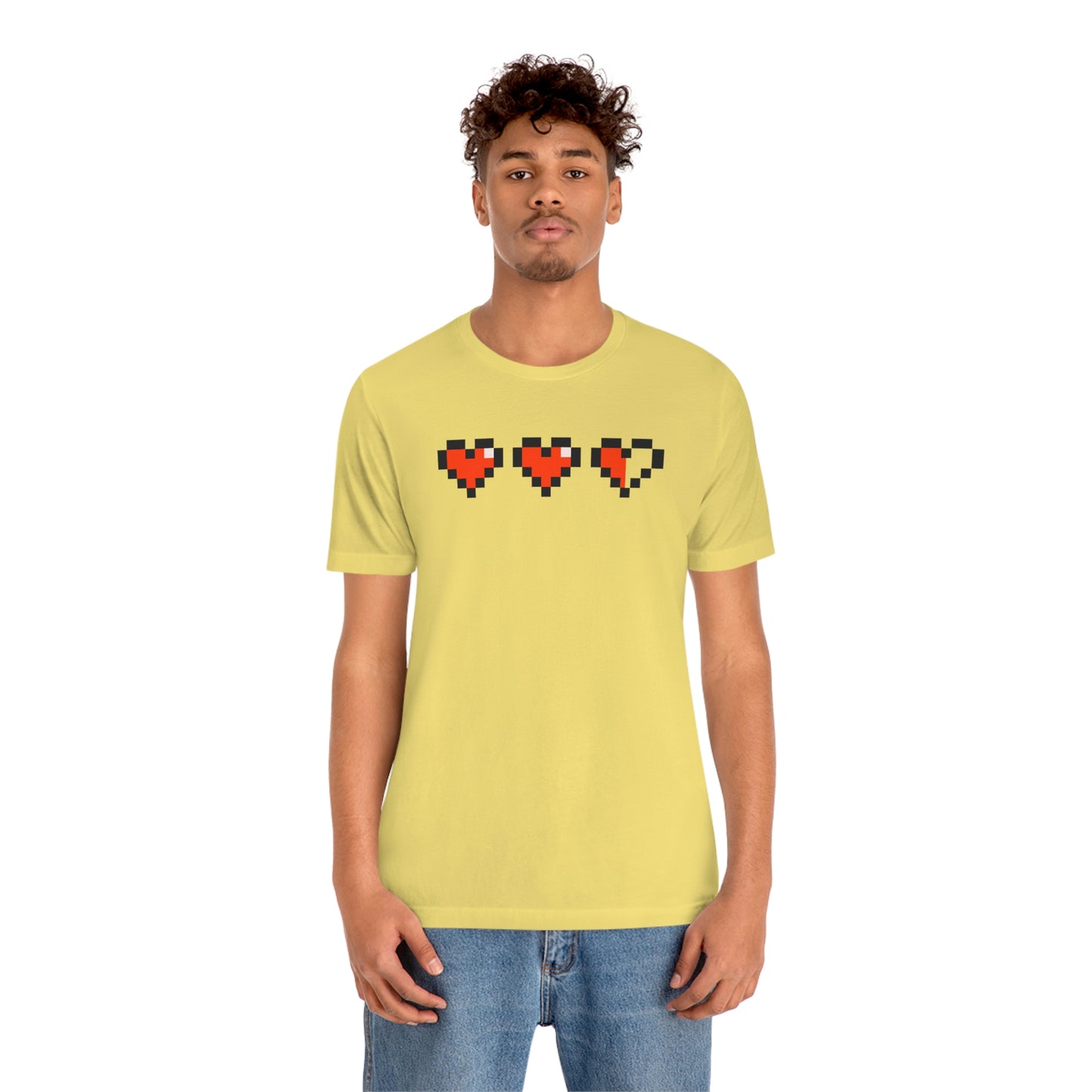 Hearts 2 1/2 8 Bit Style Unisex Jersey Short Sleeve Tee