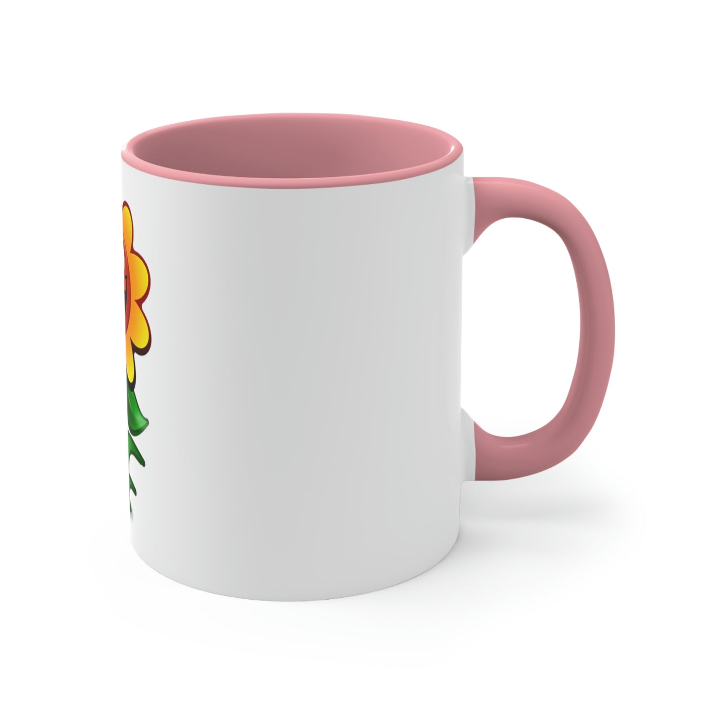 Video Game Style Flower Character Accent Coffee Mug, 11oz