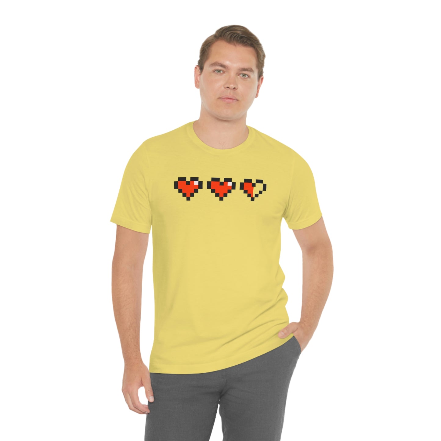 Hearts 2 1/2 8 Bit Style Unisex Jersey Short Sleeve Tee