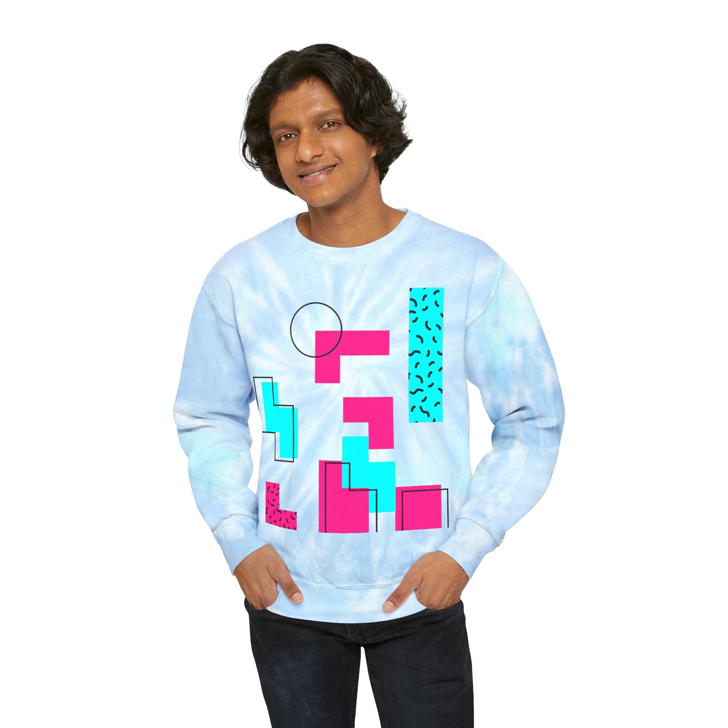 Tetris Style Unisex Tie-Dye Sweatshirt