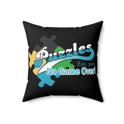 Puzzles LTD Black Spun Polyester Square Pillow