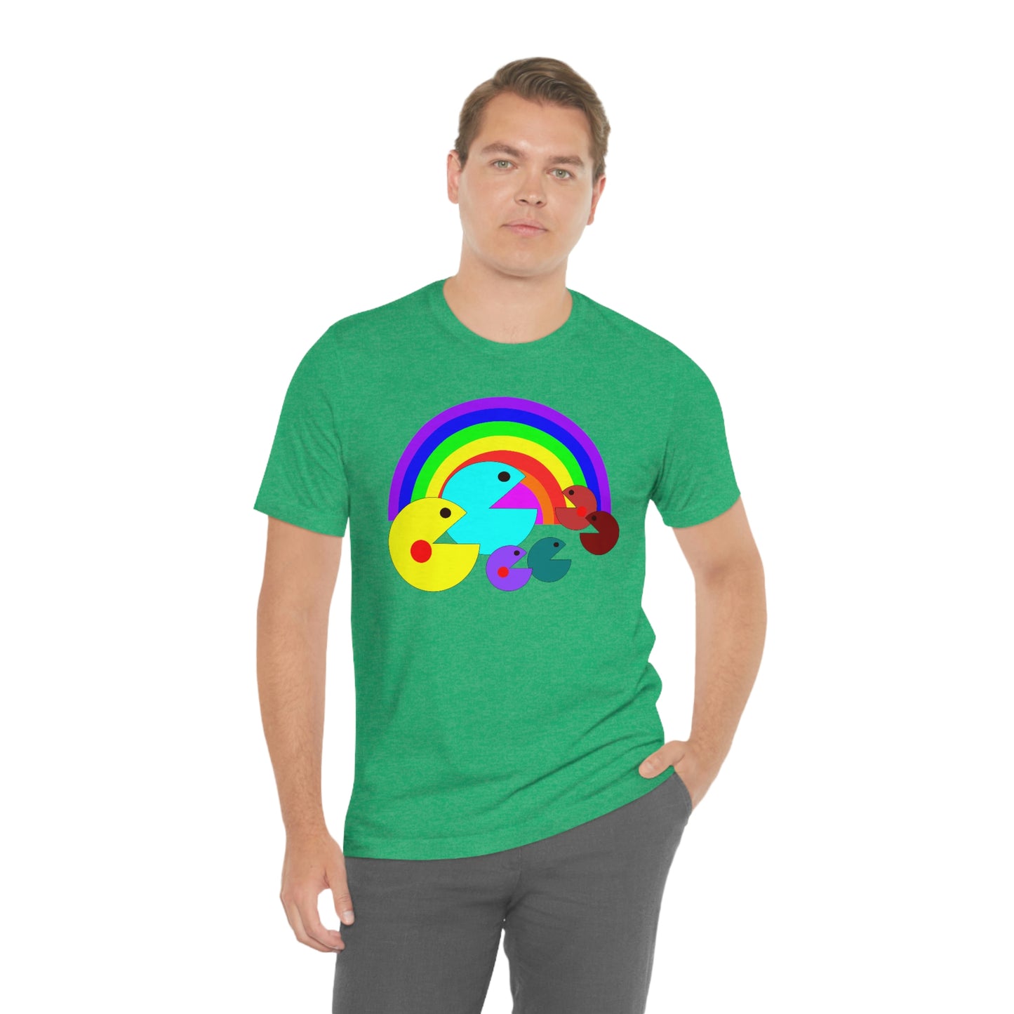 Pac Man Style Rainbow Unisex Jersey Short Sleeve Tee