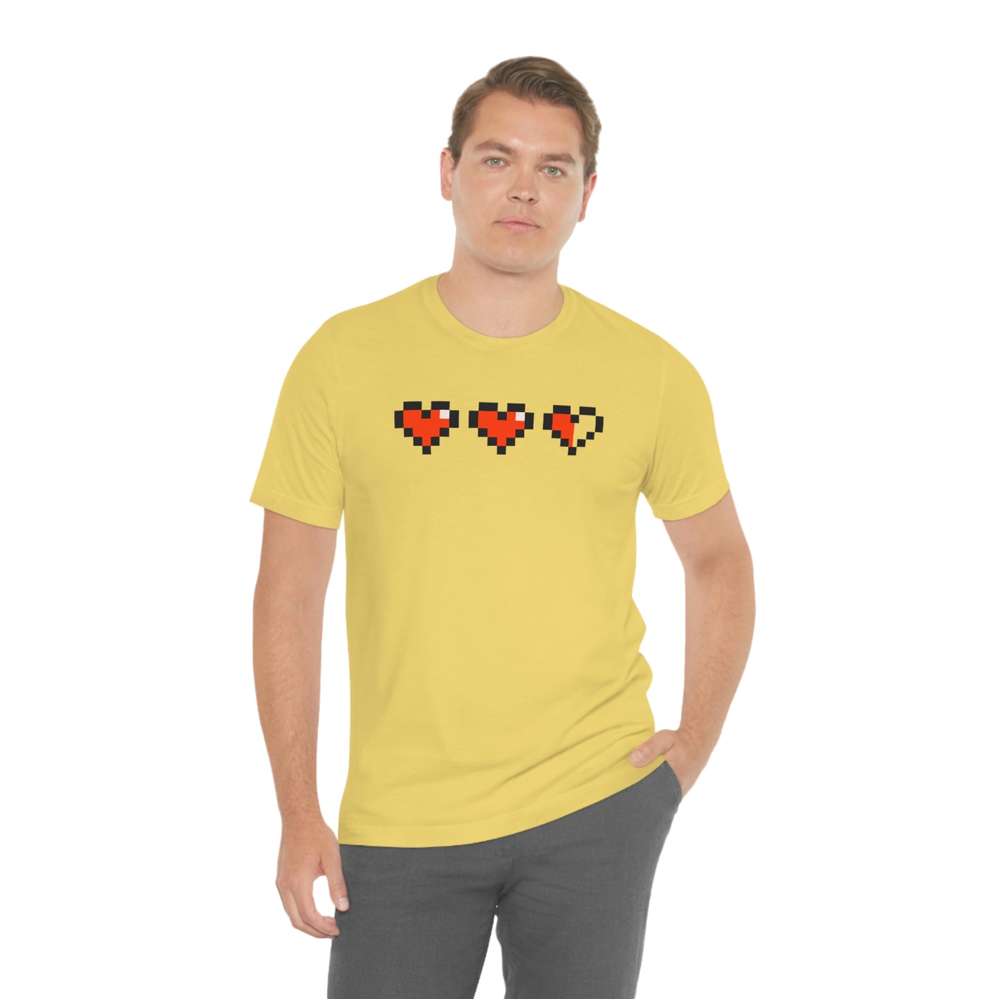 Hearts 2 1/2 8 Bit Style Unisex Jersey Short Sleeve Tee