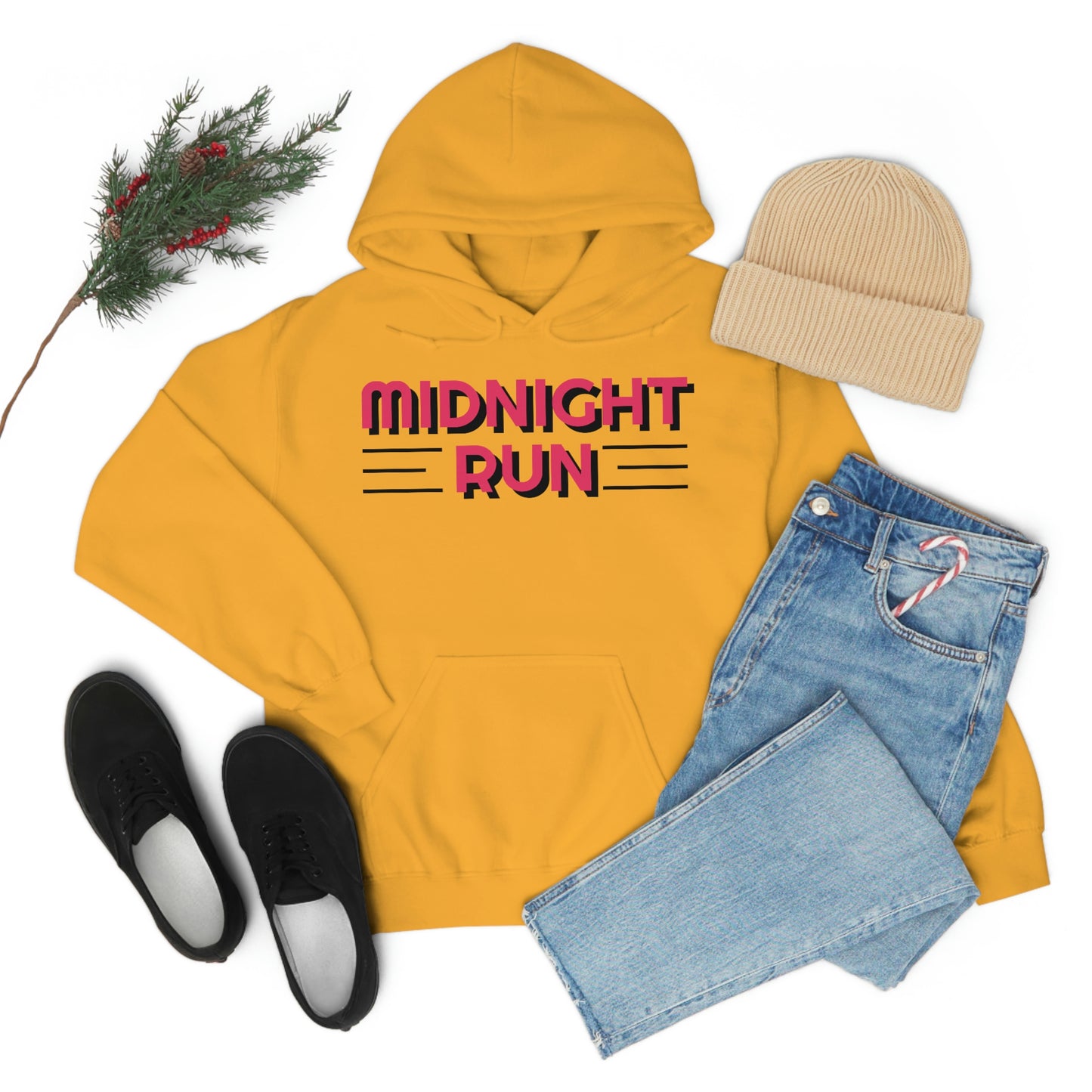 Midnight Run Retro Style Unisex Hooded Sweatshirt