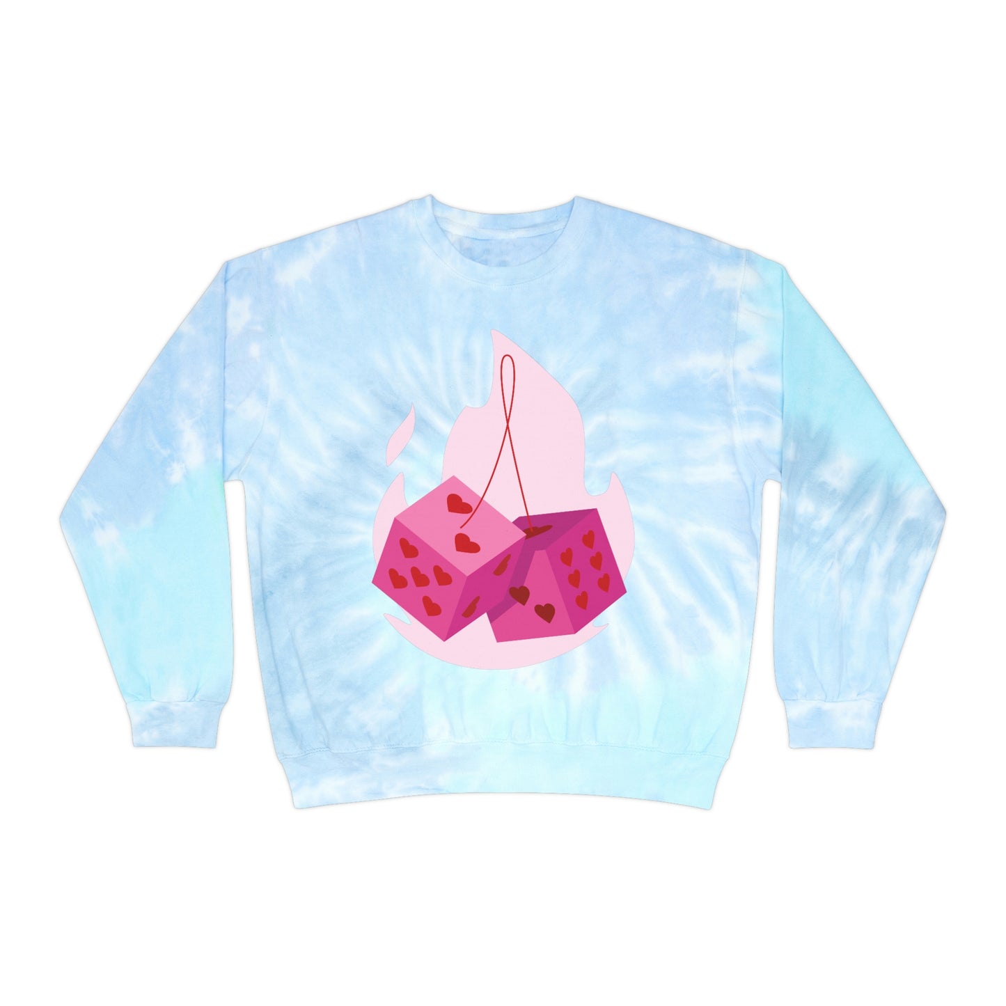 Dice Hearts Style Unisex Tie-Dye Sweatshirt