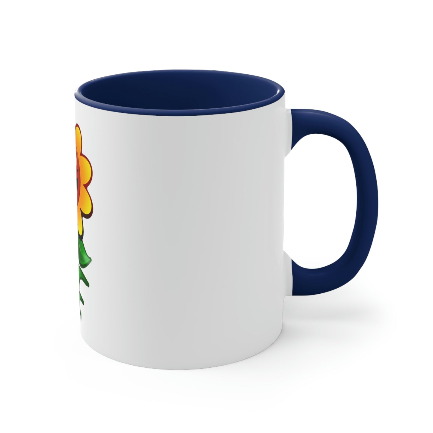 Video Game Style Flower Character Accent Coffee Mug, 11oz