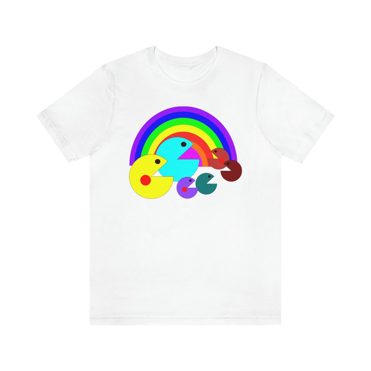 Pac Man Style Rainbow Unisex Jersey Short Sleeve Tee