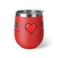 Hearts and Cherries 8 Bit Style Copper Vacuum Insulated Cup, 12oz