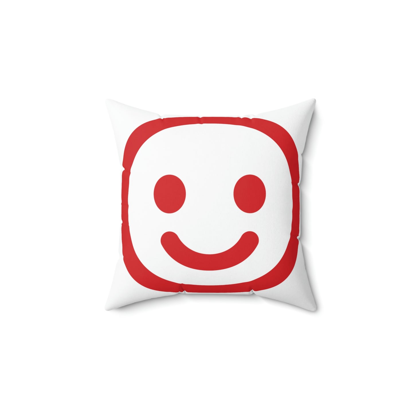 Smiley Face Spun Polyester Square Pillow