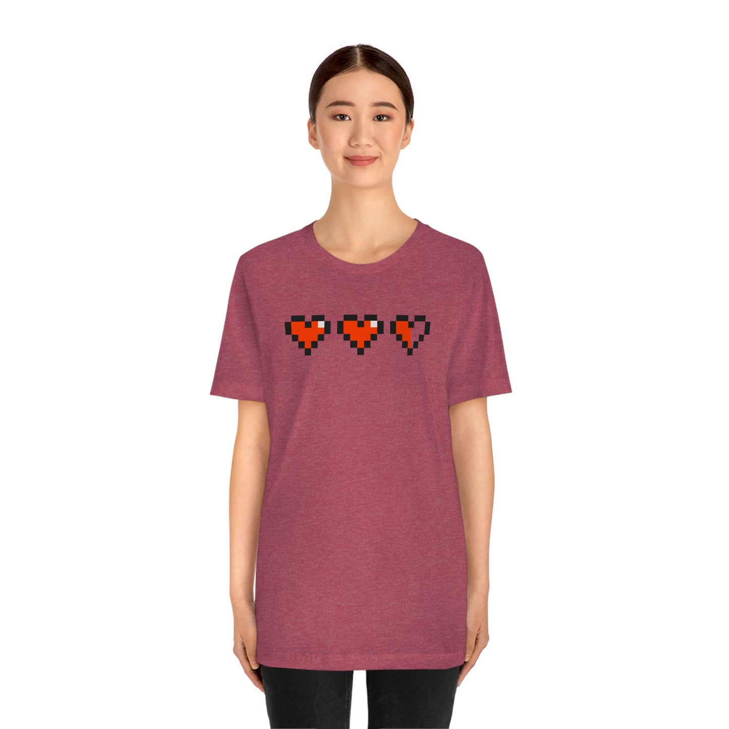 Hearts 2 1/2 8 Bit Style Unisex Jersey Short Sleeve Tee