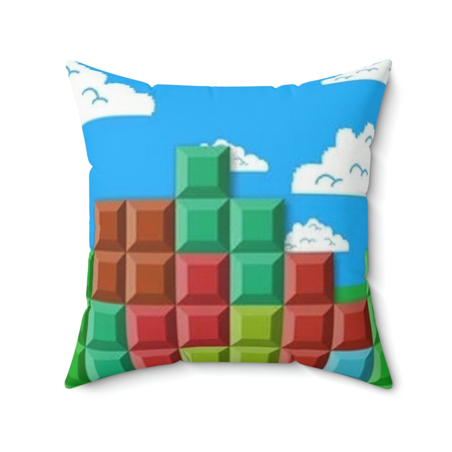 Tetris Style Spun Polyester Square Pillow