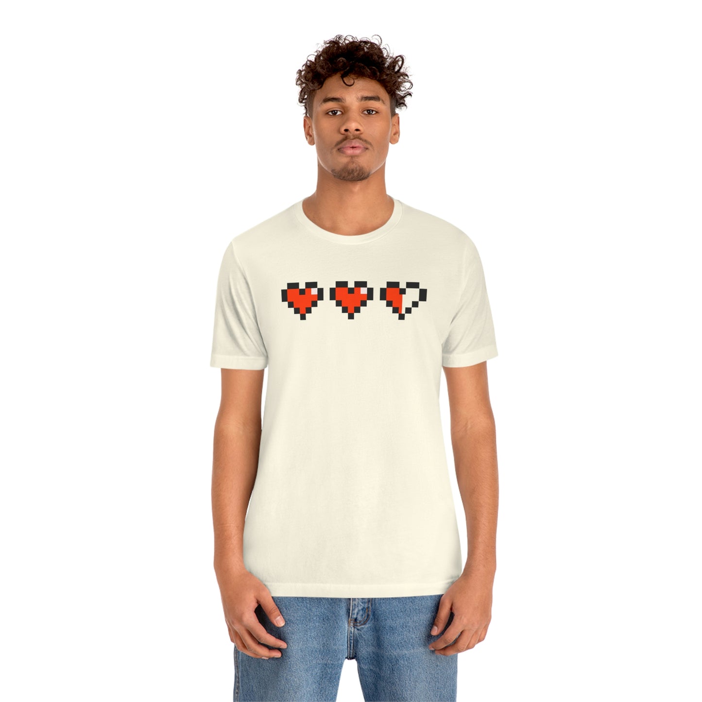 Hearts 2 1/2 8 Bit Style Unisex Jersey Short Sleeve Tee