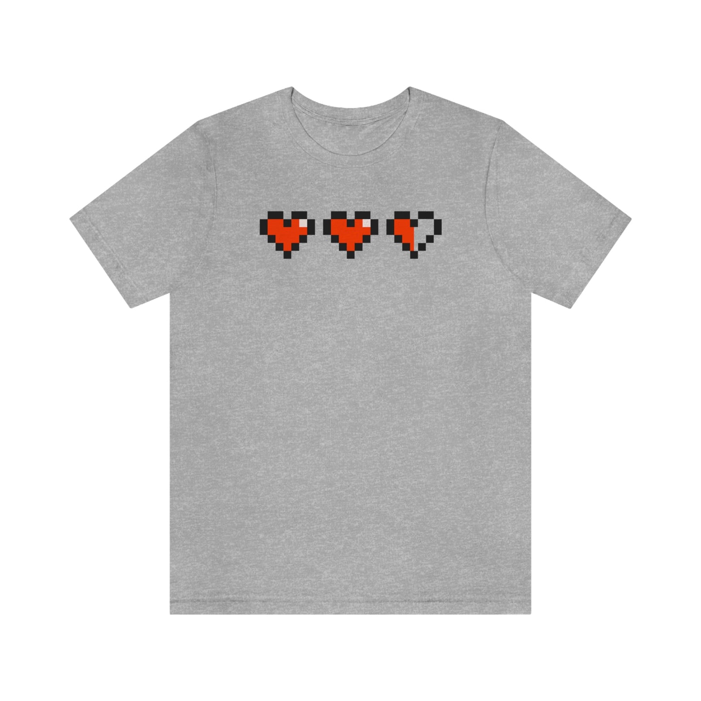 Hearts 2 1/2 8 Bit Style Unisex Jersey Short Sleeve Tee