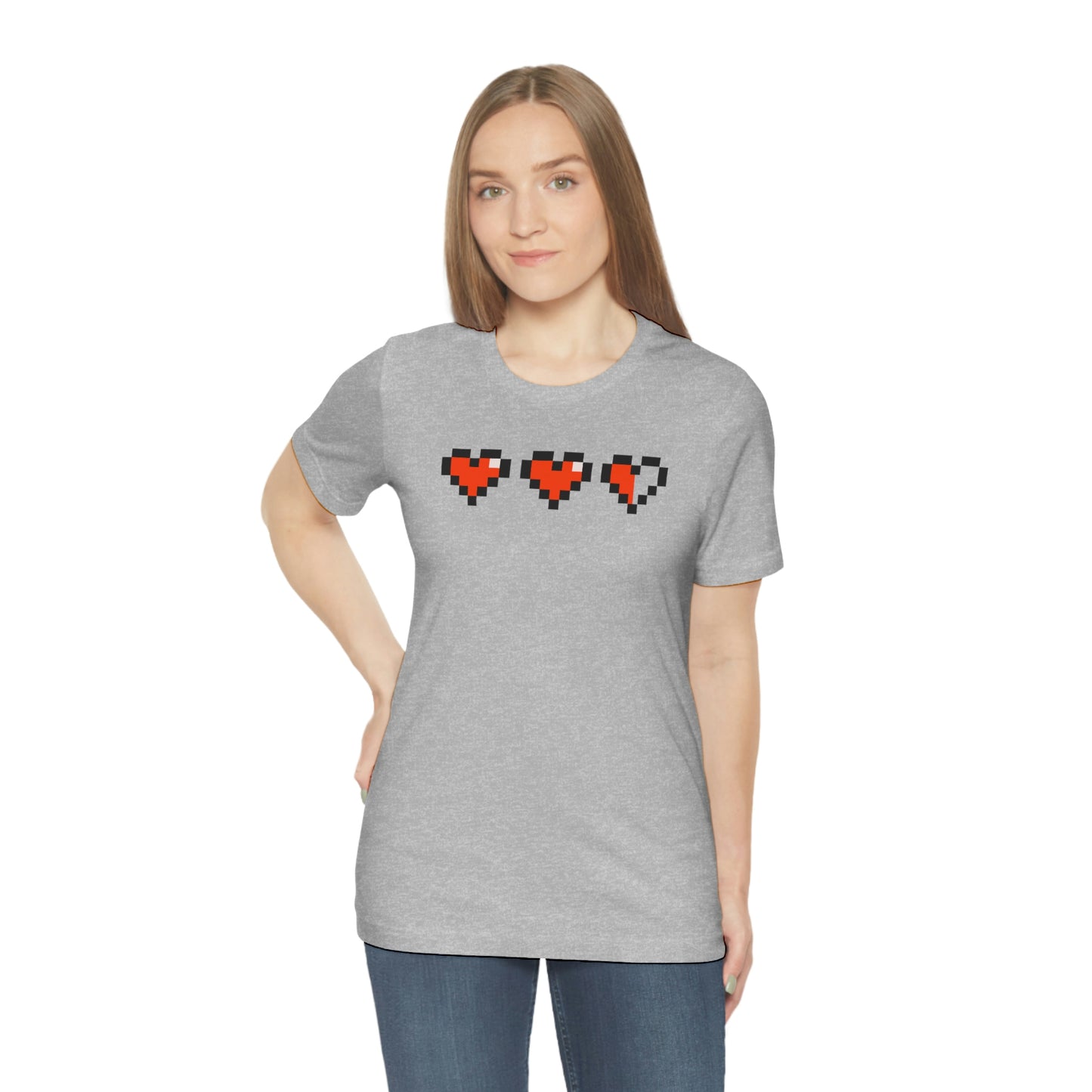 Hearts 2 1/2 8 Bit Style Unisex Jersey Short Sleeve Tee