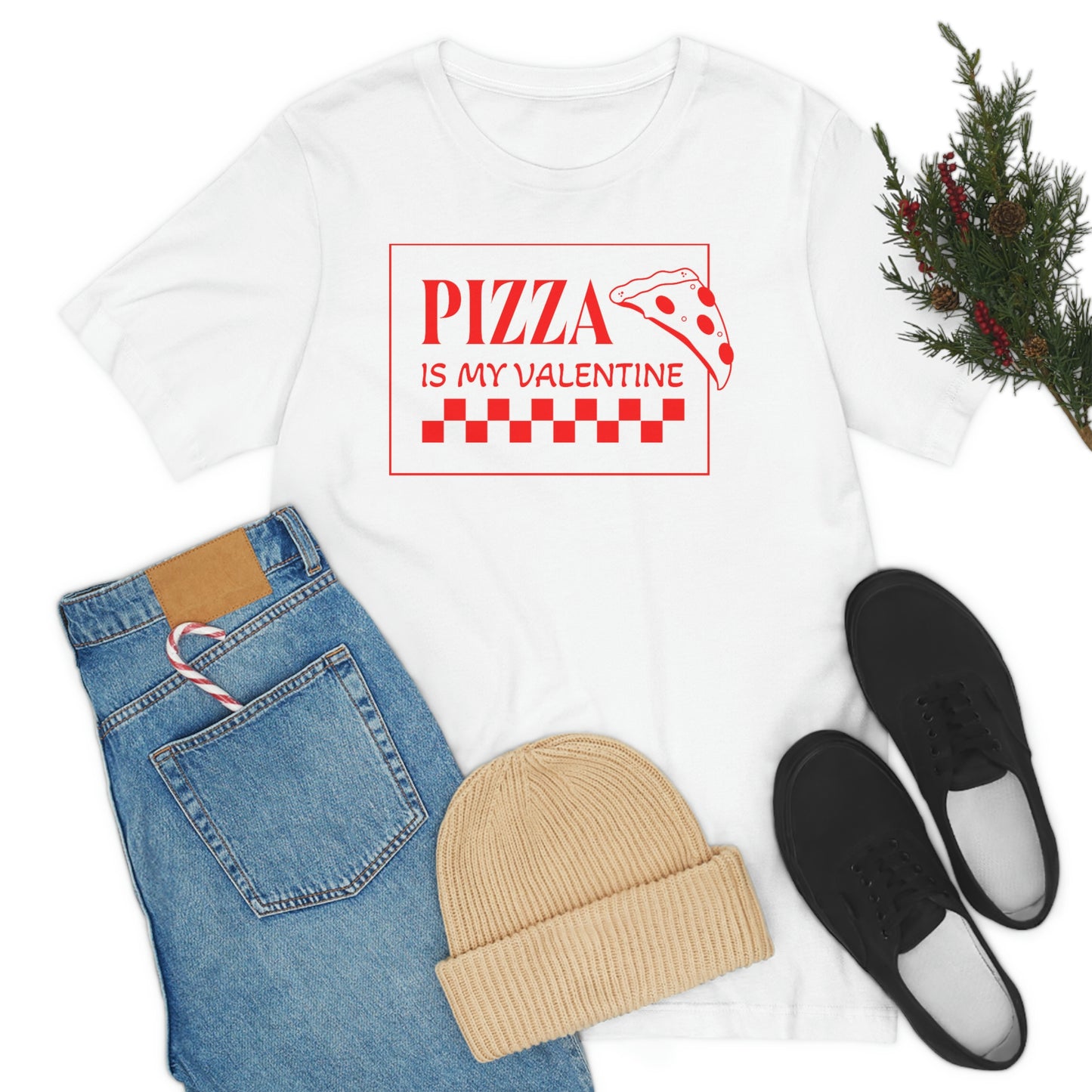 Pizza Is My Valentine Unisex Jersey Short Sleeve Tee