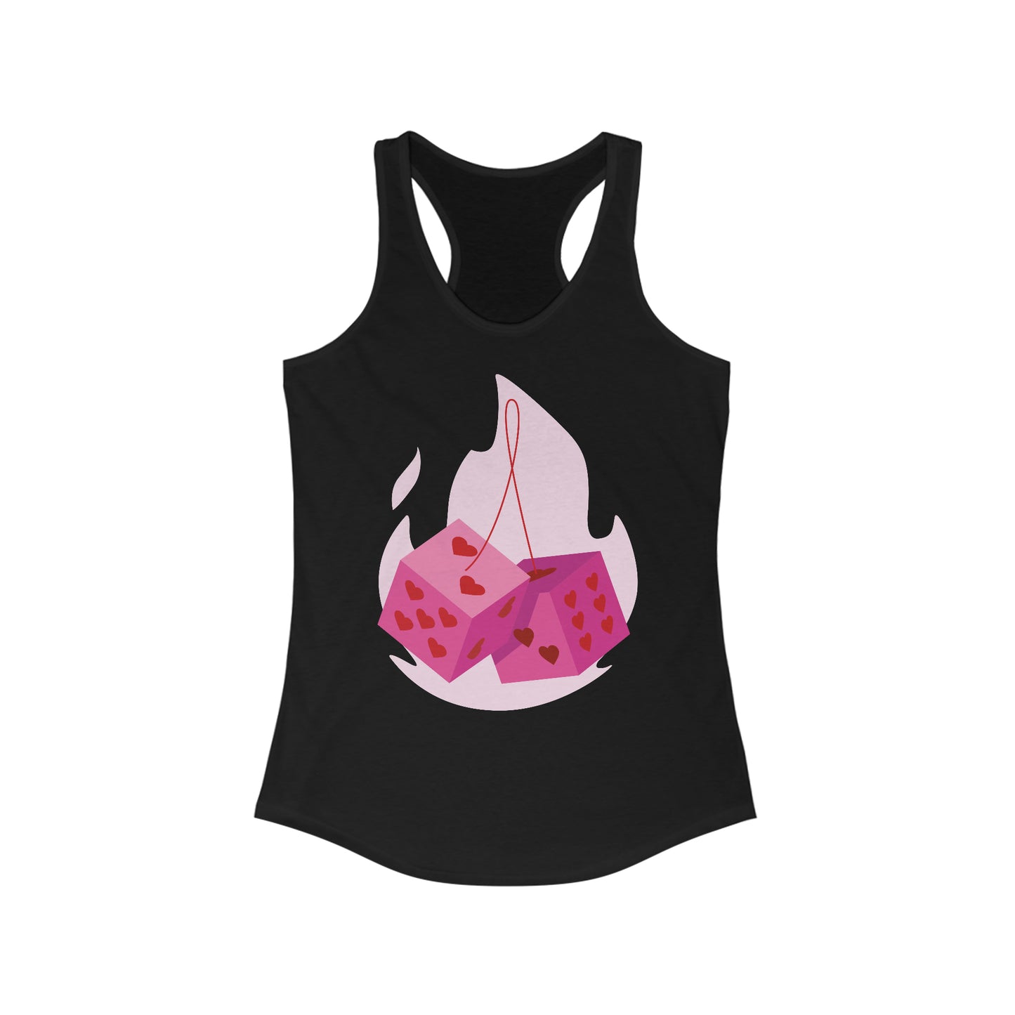 Dice Hearts Women's Ideal Racerback Tank