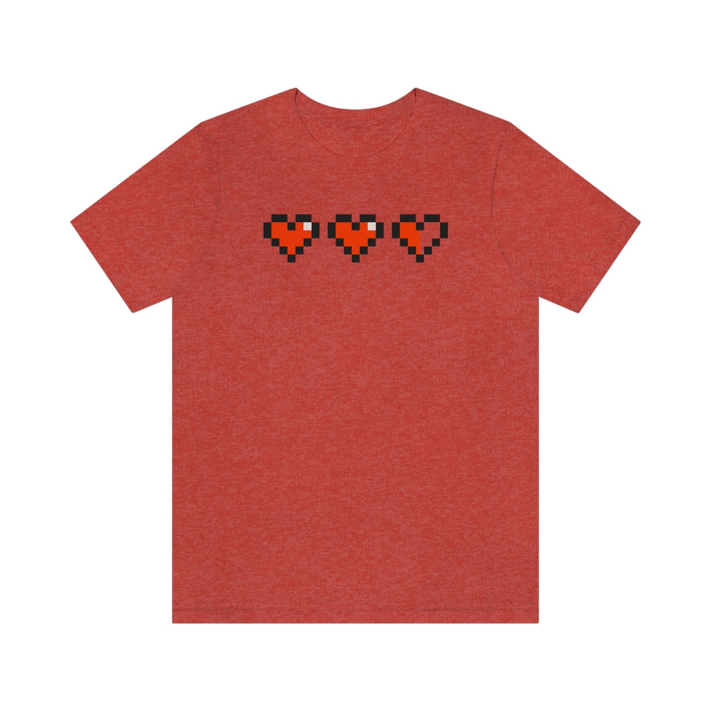 Hearts 2 1/2 8 Bit Style Unisex Jersey Short Sleeve Tee