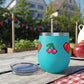 Hearts and Cherries 8 Bit Style Copper Vacuum Insulated Cup, 12oz
